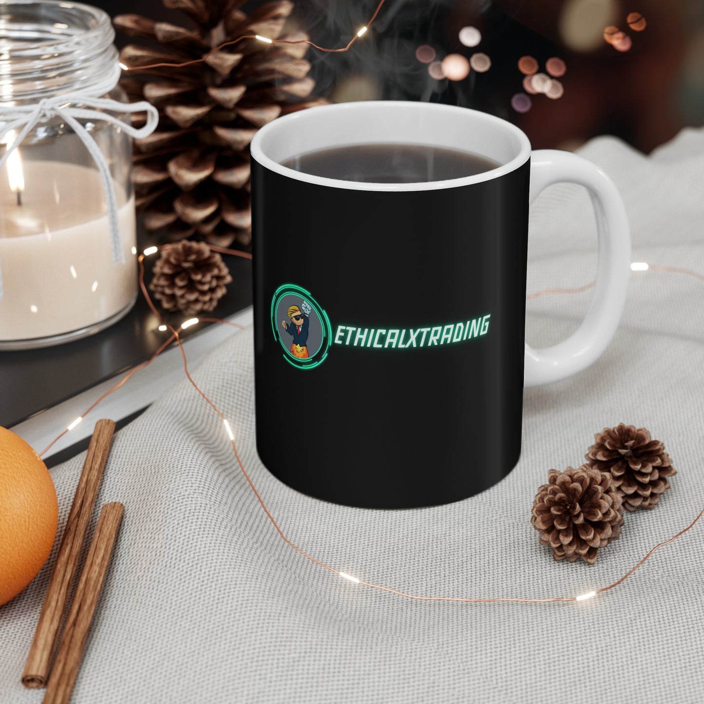 I Turn Coffee Into Trading Gains Mug - 11oz Black Coffee Cup for Traders