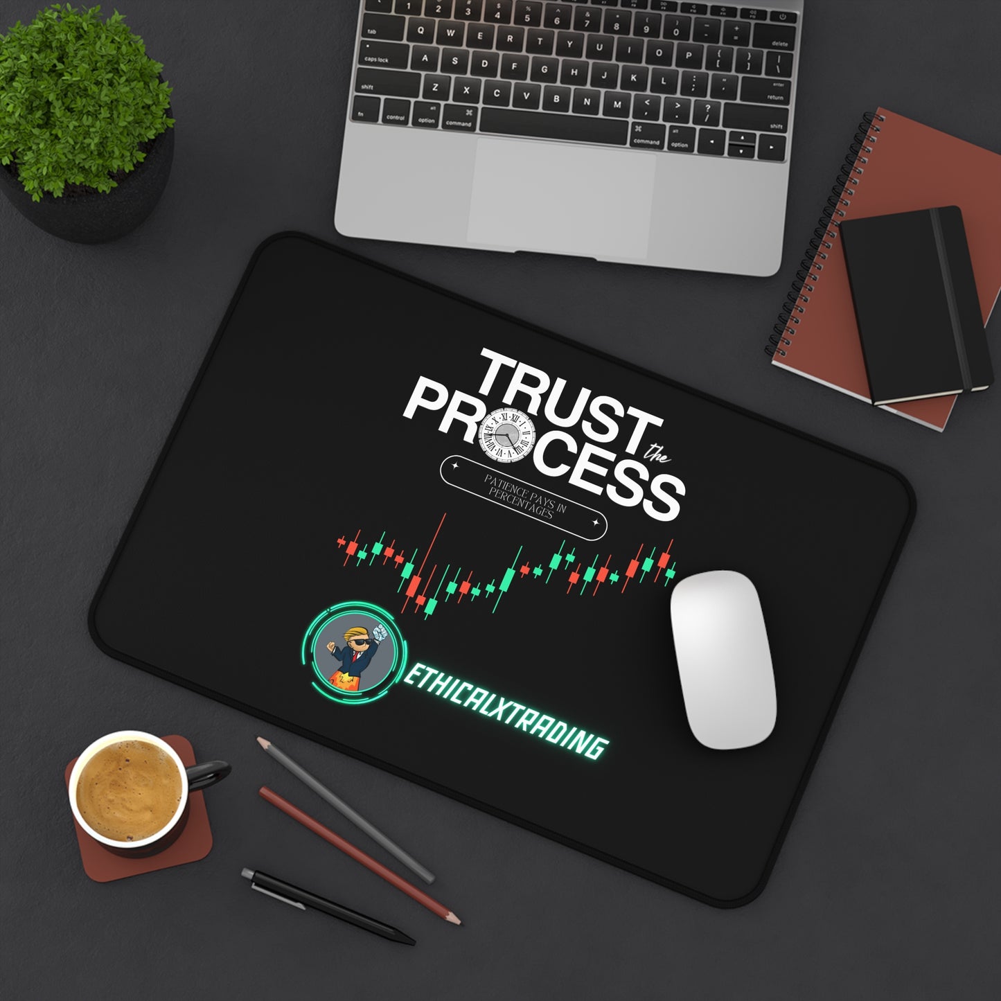 Inspirational Desk Mat - 'Trust the Process' for Traders