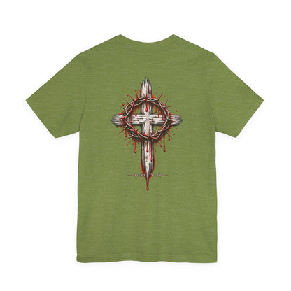 Christian Cross T-Shirt — Crown of Thorns Blood Drip Graphic Tee