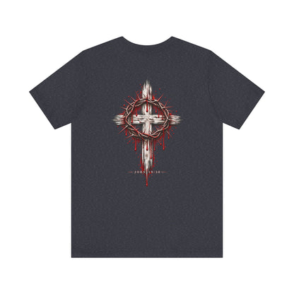 Christian Cross T-Shirt — Crown of Thorns Blood Drip Graphic Tee