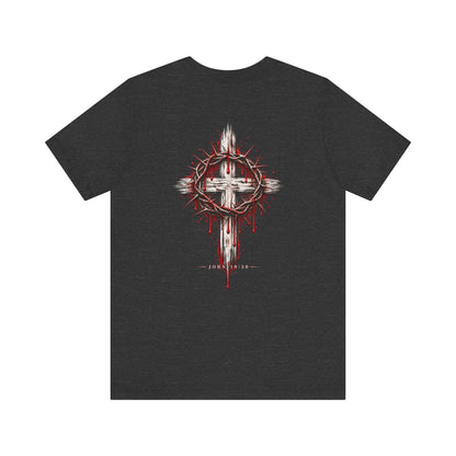 Christian Cross T-Shirt — Crown of Thorns Blood Drip Graphic Tee