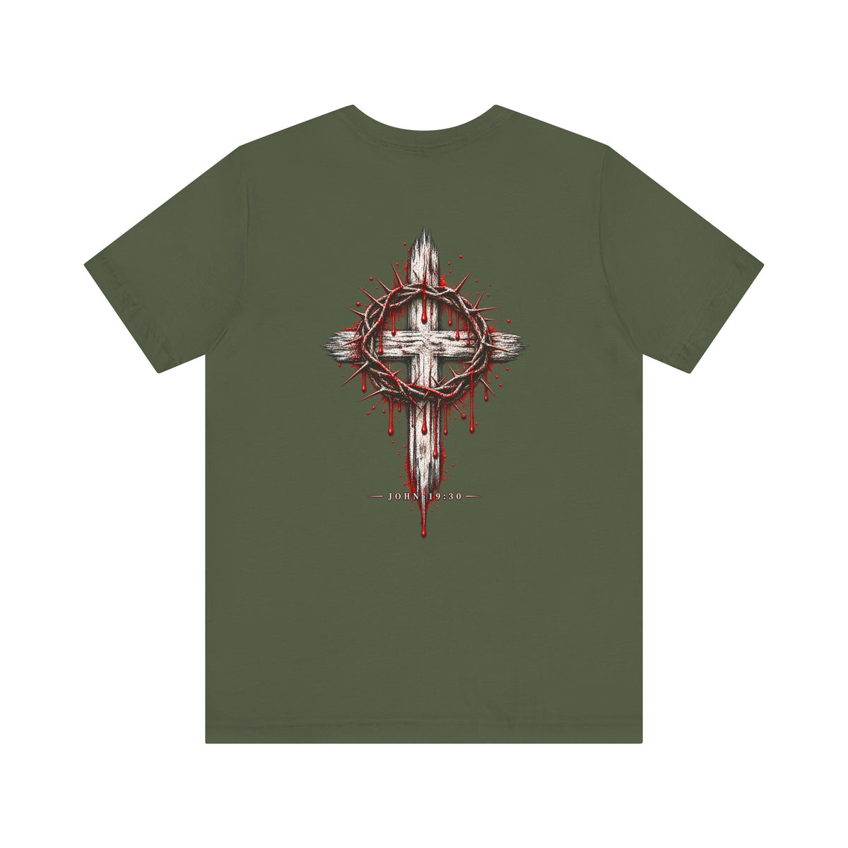 Christian Cross T-Shirt — Crown of Thorns Blood Drip Graphic Tee