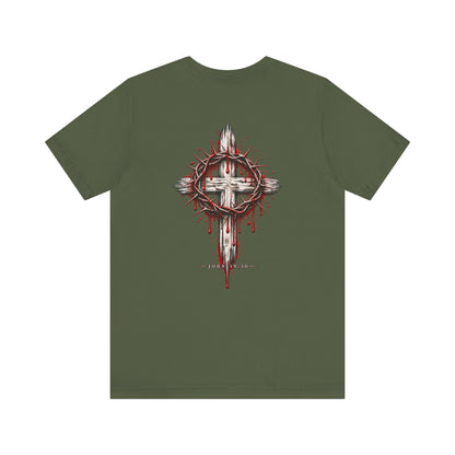 Christian Cross T-Shirt — Crown of Thorns Blood Drip Graphic Tee