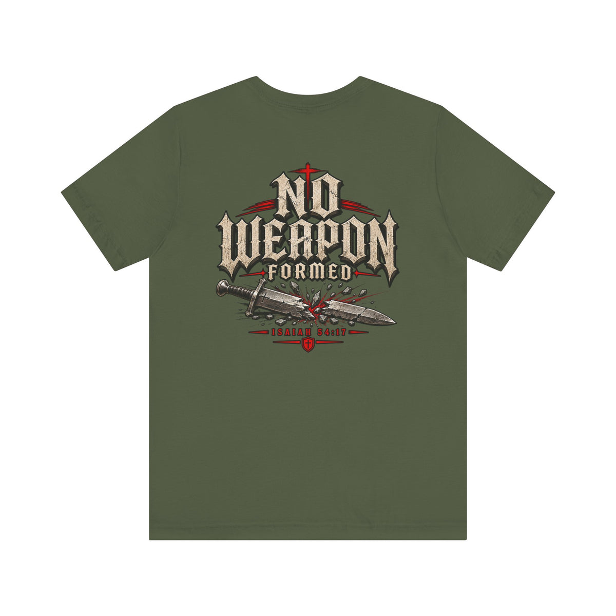 No Weapon Formed Tee — Christian Faith Graphic T-Shirt