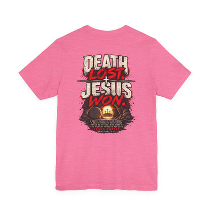 Jesus Won T-Shirt — 'Death Lost. Jesus Won.' Christian Tee