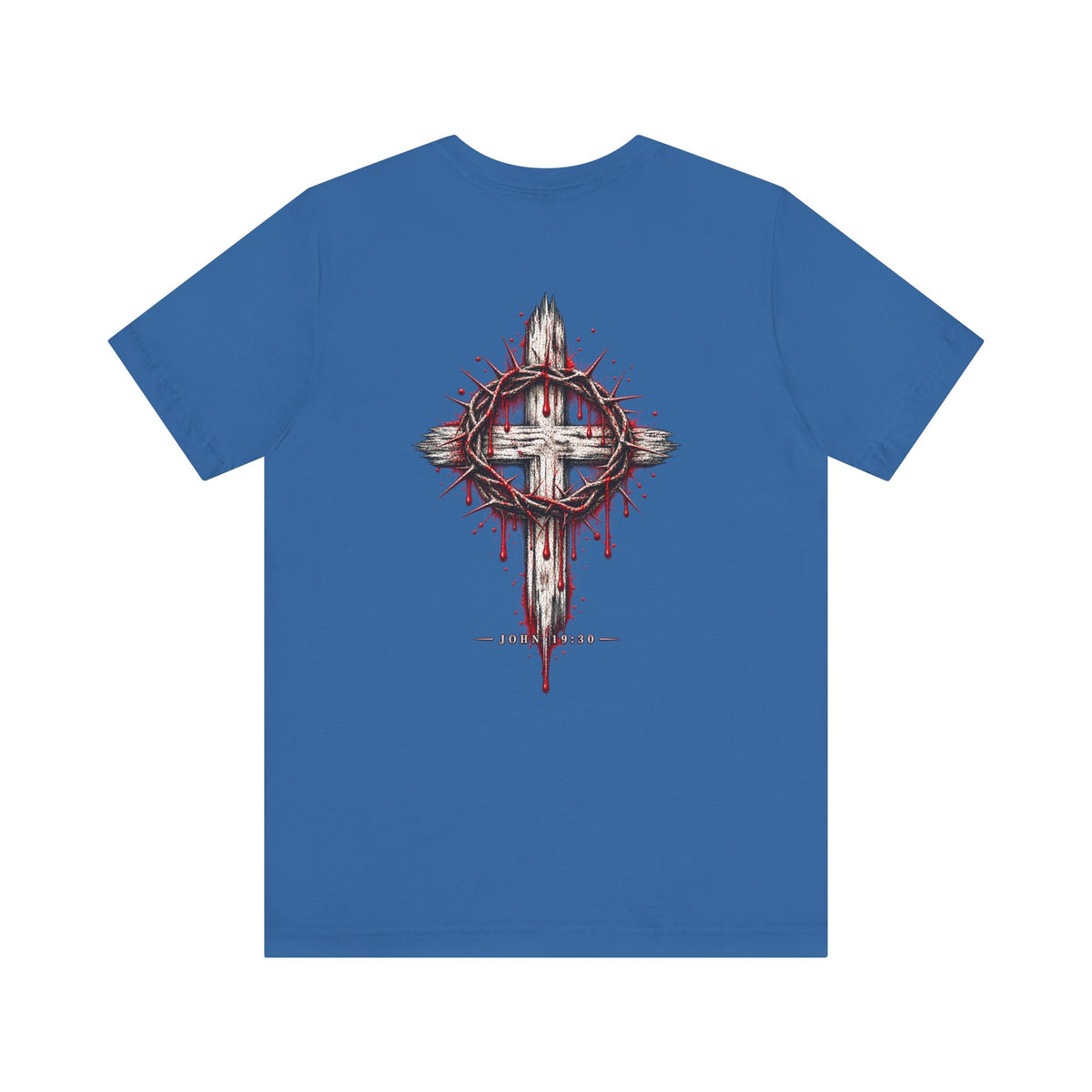 Christian Cross T-Shirt — Crown of Thorns Blood Drip Graphic Tee