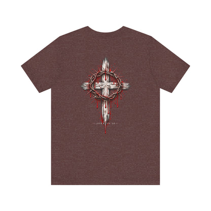 Christian Cross T-Shirt — Crown of Thorns Blood Drip Graphic Tee