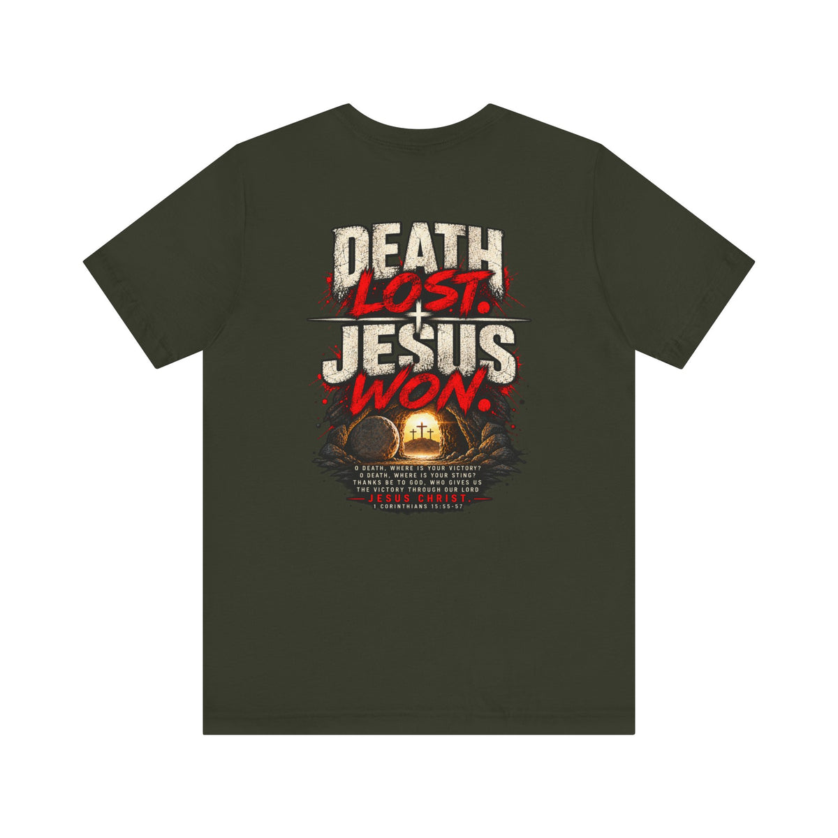 Jesus Won T-Shirt — 'Death Lost. Jesus Won.' Christian Tee