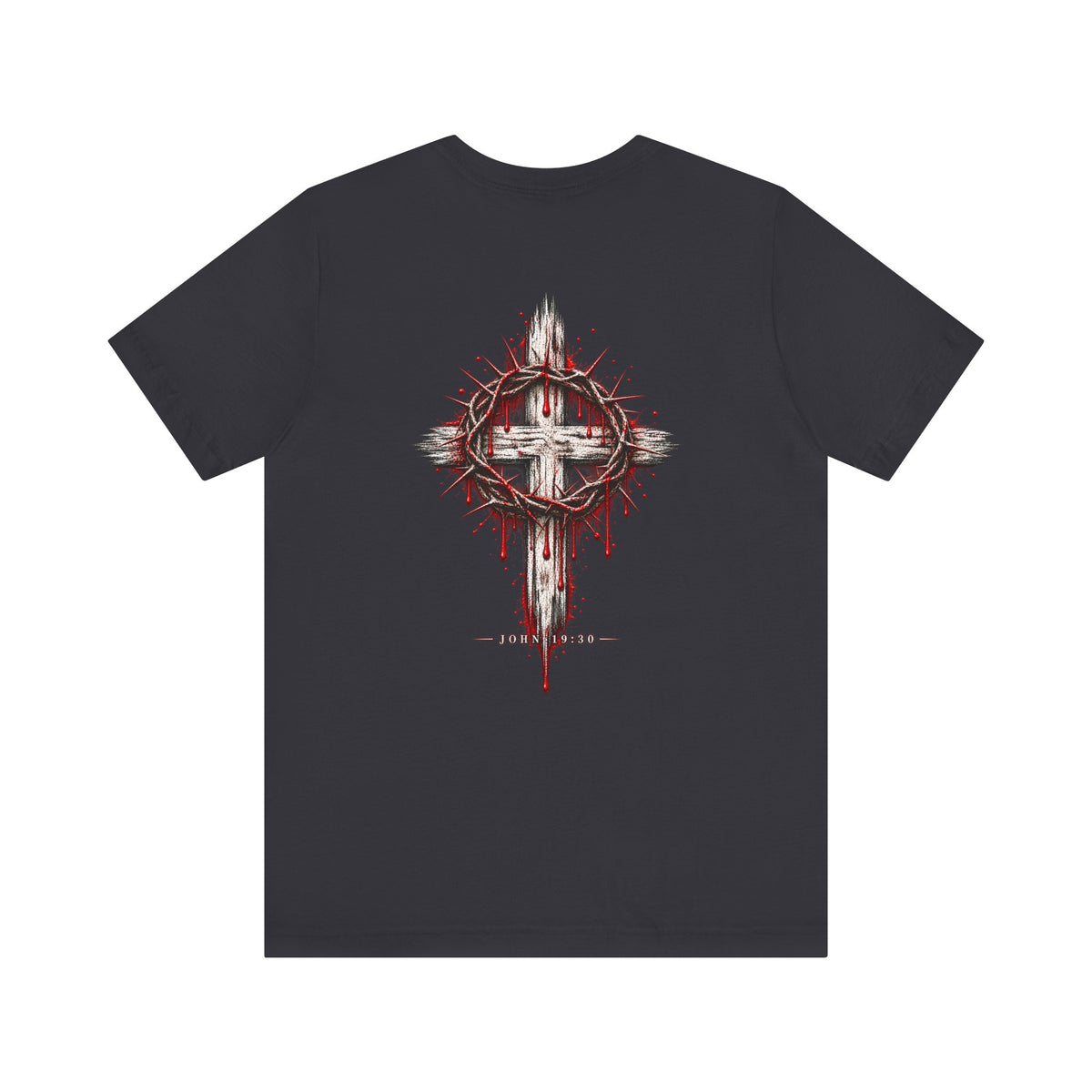 Christian Cross T-Shirt — Crown of Thorns Blood Drip Graphic Tee