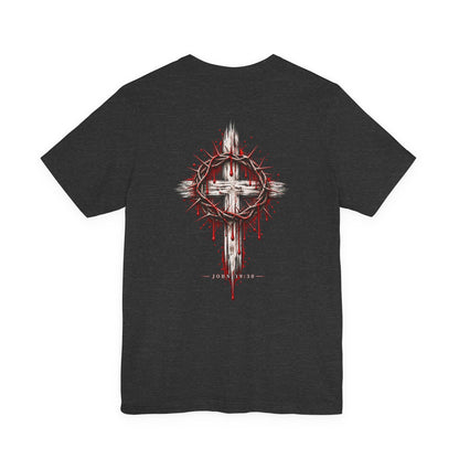 Christian Cross T-Shirt — Crown of Thorns Blood Drip Graphic Tee
