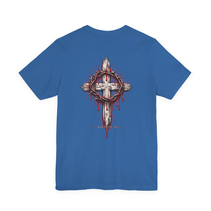 Christian Cross T-Shirt — Crown of Thorns Blood Drip Graphic Tee