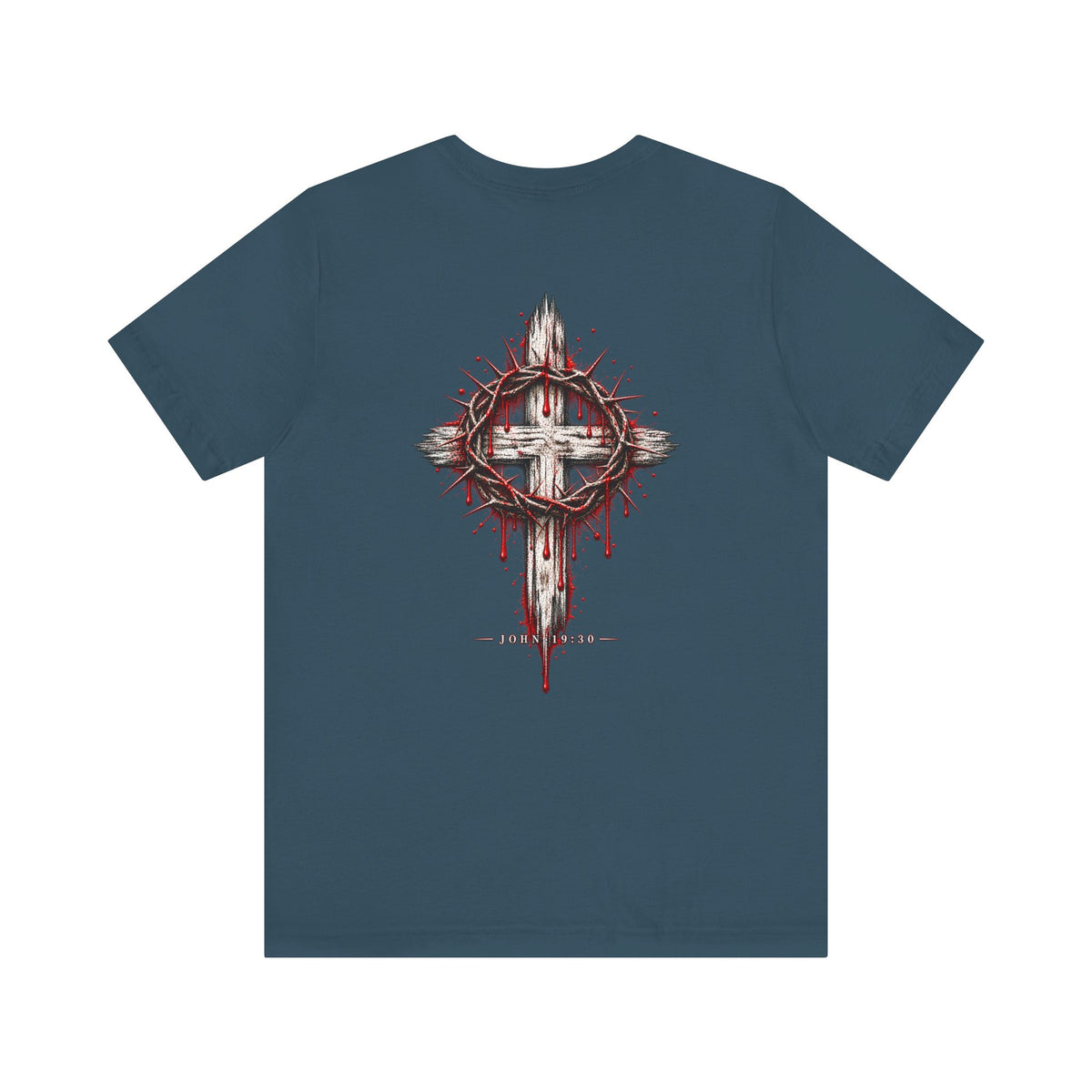 Christian Cross T-Shirt — Crown of Thorns Blood Drip Graphic Tee