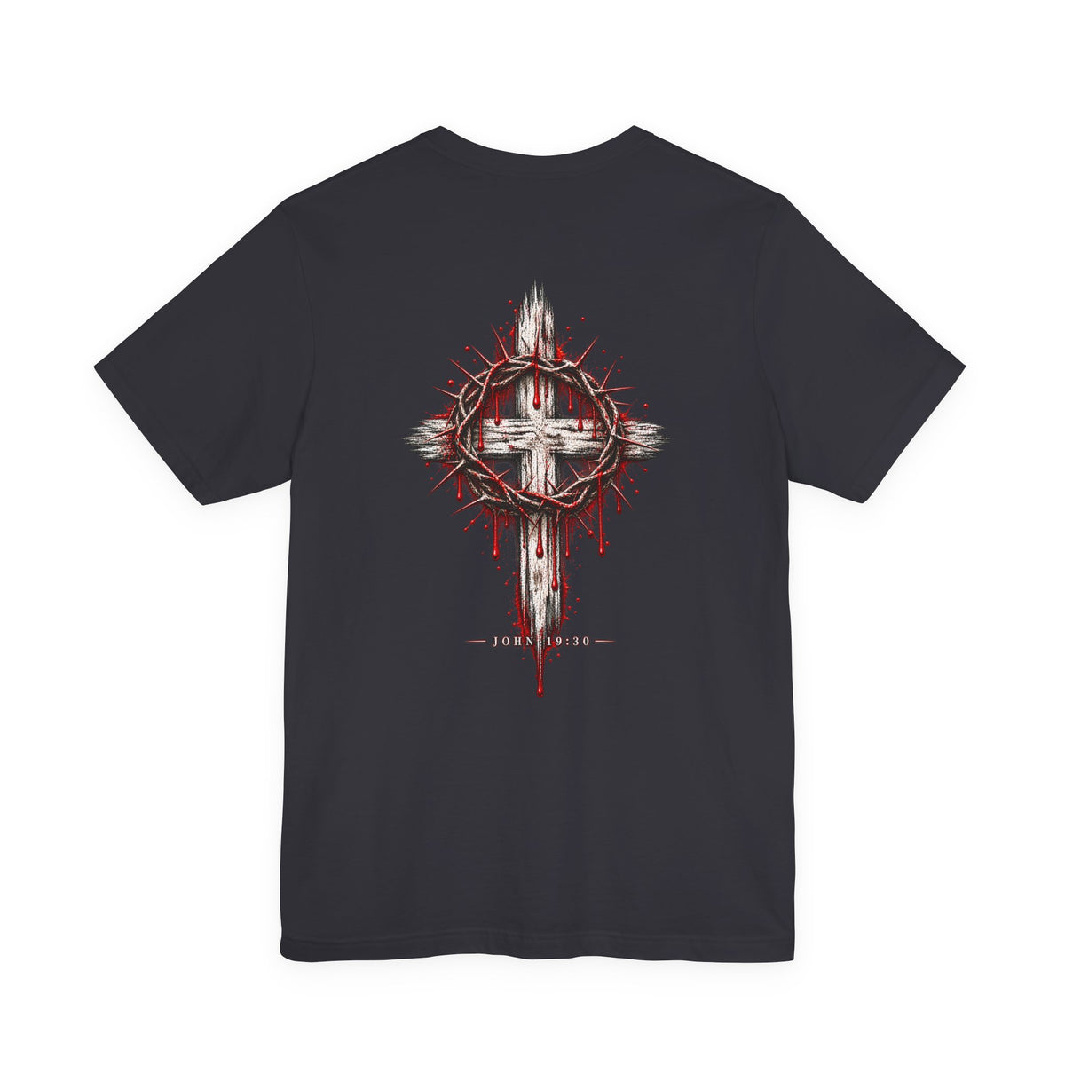 Christian Cross T-Shirt — Crown of Thorns Blood Drip Graphic Tee