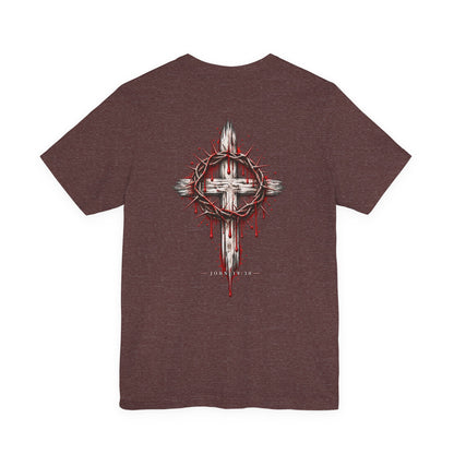 Christian Cross T-Shirt — Crown of Thorns Blood Drip Graphic Tee