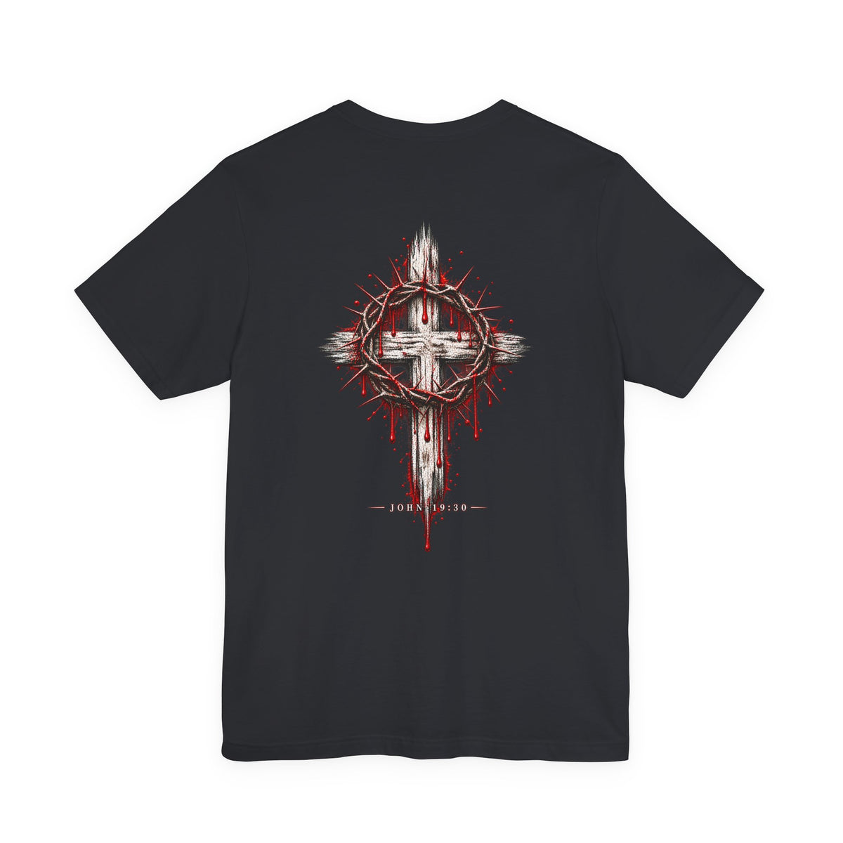 Christian Cross T-Shirt — Crown of Thorns Blood Drip Graphic Tee