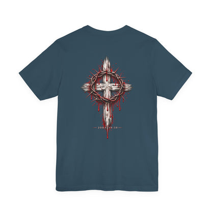 Christian Cross T-Shirt — Crown of Thorns Blood Drip Graphic Tee