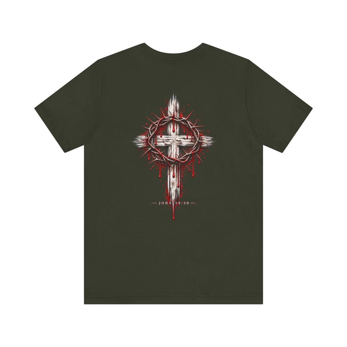 Christian Cross T-Shirt — Crown of Thorns Blood Drip Graphic Tee