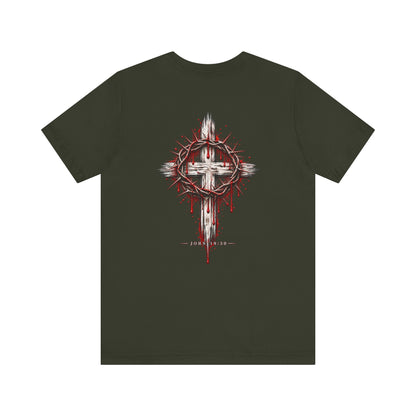 Christian Cross T-Shirt — Crown of Thorns Blood Drip Graphic Tee