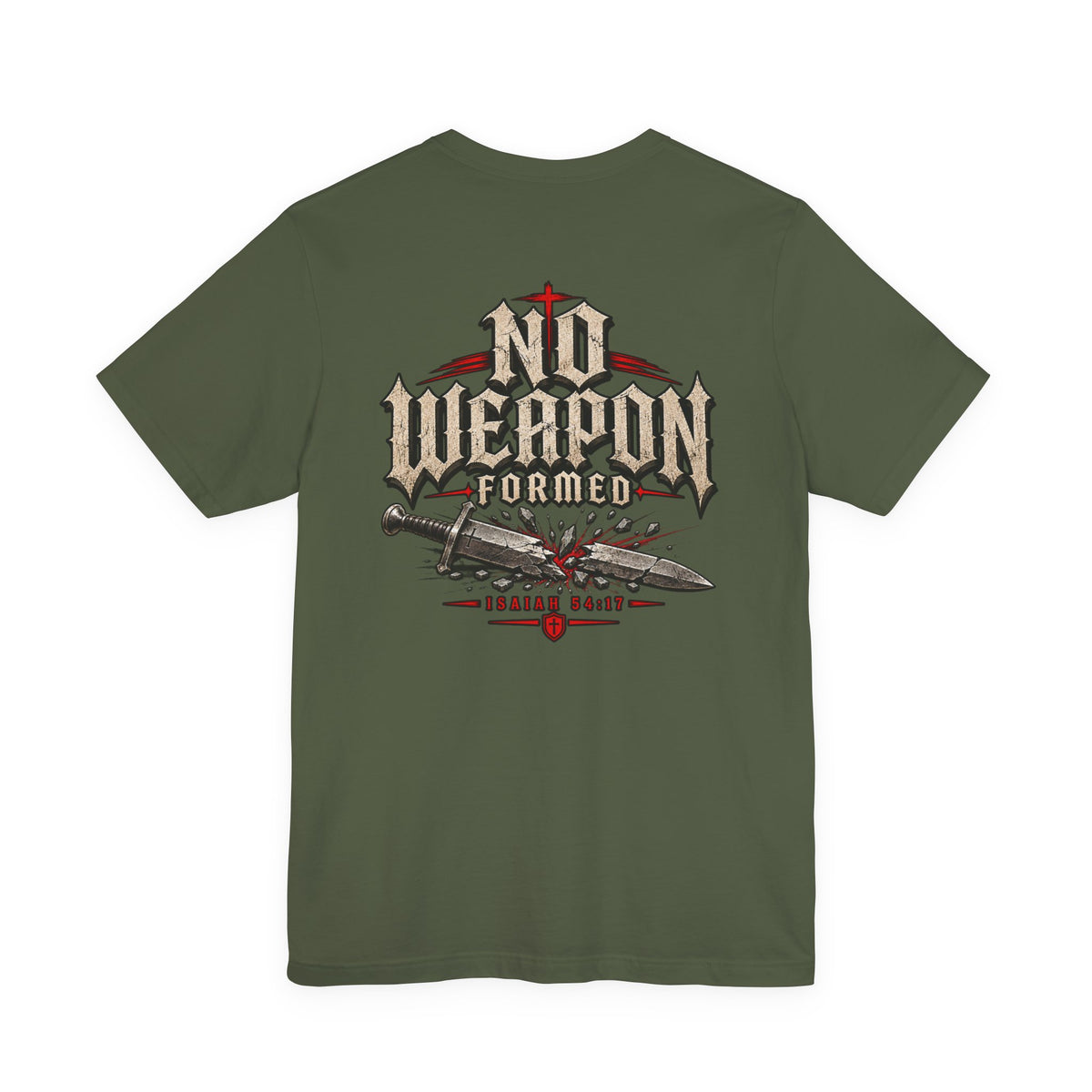 No Weapon Formed Tee — Christian Faith Graphic T-Shirt