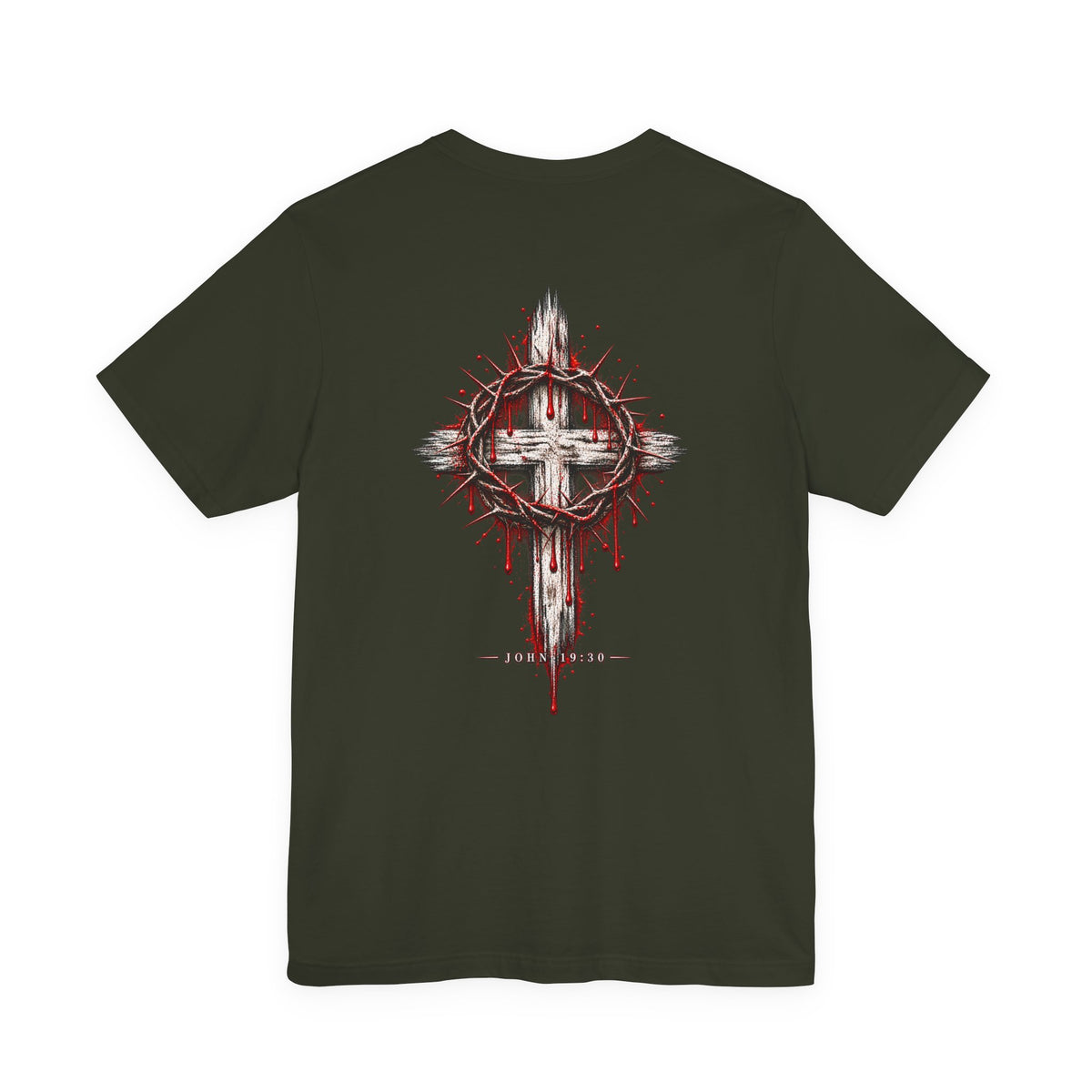 Christian Cross T-Shirt — Crown of Thorns Blood Drip Graphic Tee