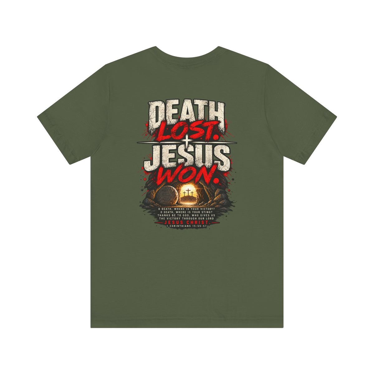 Jesus Won T-Shirt — 'Death Lost. Jesus Won.' Christian Tee