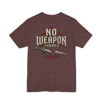 No Weapon Formed Tee — Christian Faith Graphic T-Shirt