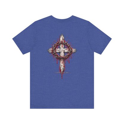 Christian Cross T-Shirt — Crown of Thorns Blood Drip Graphic Tee
